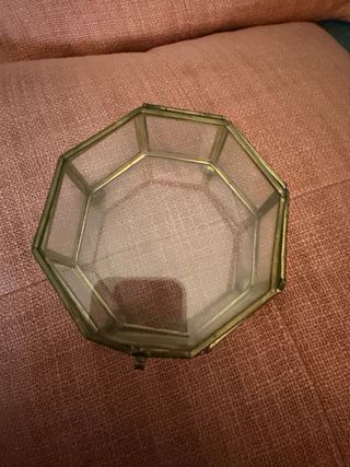 3 Cajas Cristal Metal Dorado