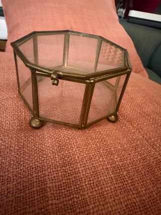 3 Cajas Cristal Metal Dorado