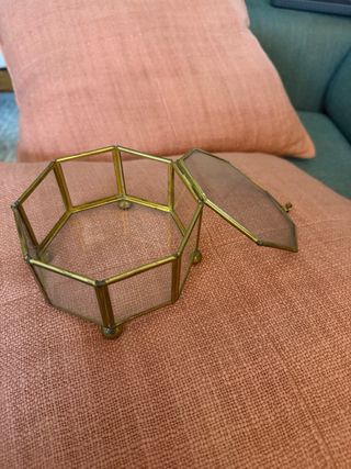 3 Cajas Cristal Metal Dorado