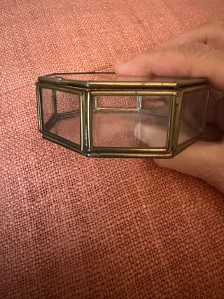 3 Cajas Cristal Metal Dorado