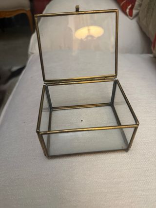 3 Cajas Cristal Metal Dorado