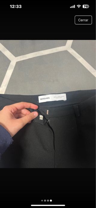 Pantalón Campana Traje Negro Bershka