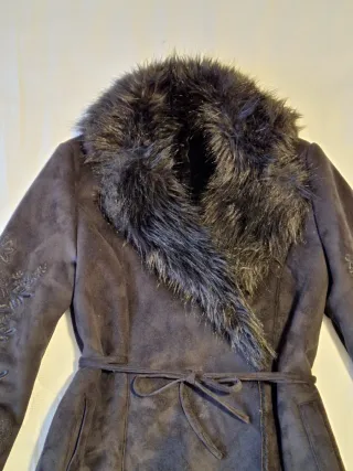 Abrigo largo mujer negro