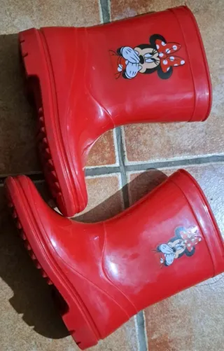 Botas de agua Minnie Mouse rojas de niña talla 27