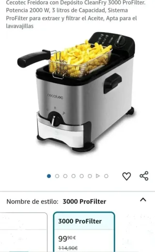 Cecotec Freidora con Depósito CleanFry 3000