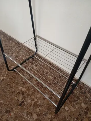 Perchero burro de hierro negro y plateado.Burriana