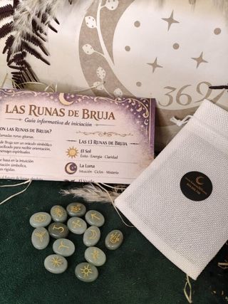 Set Runas Aventurina Verde - 13 Piedras