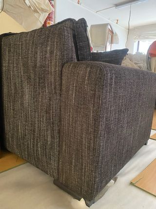 Sofá de 2 plazas marrón y gris