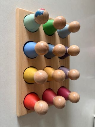 Juego de madera para niños 1-3 años, hecho a mano.