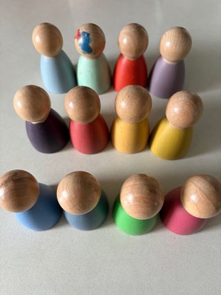 Juego de madera para niños 1-3 años, hecho a mano.