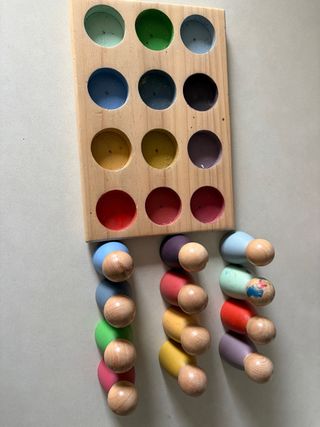 Juego de madera para niños 1-3 años, hecho a mano.