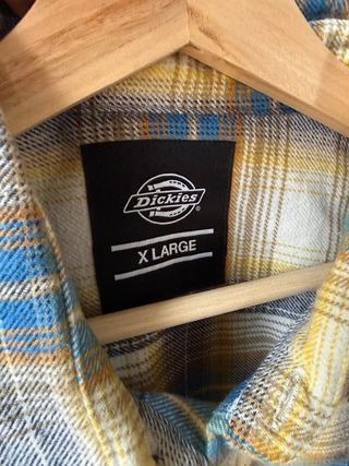 Camisa Dickies cuadros beige y azul