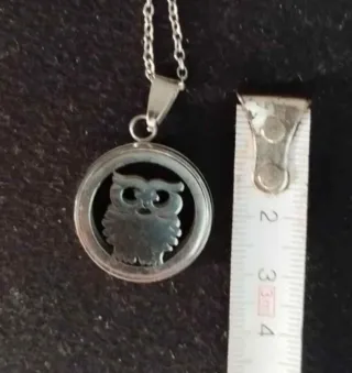Collar con colgante de búho plateado