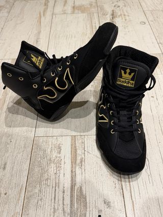 Zapatos de boxeo Buddha negros y dorados