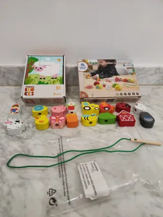 Lote Juguetes Montessori Bloques y Cuentas