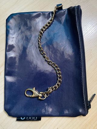 Pochette O BAG donna blu con catena oro