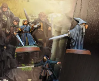 Figuras Plomo La Compañía del Anillo y Arwen