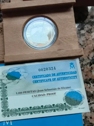 Lote 1 tres monedas Plata Certificado Autenticidad