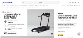 Cinta de correr T520 plegable 13 km/h