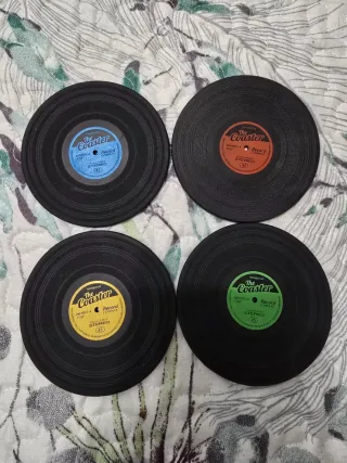 Set 4 posavasos diseño tocadiscos