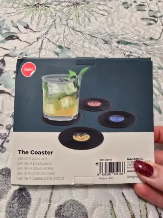 Set 4 posavasos diseño tocadiscos