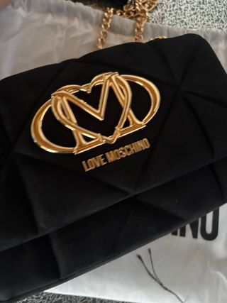 Borsa Love Moschino nera e oro