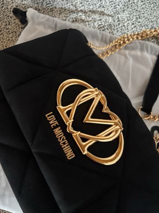Borsa Love Moschino nera e oro