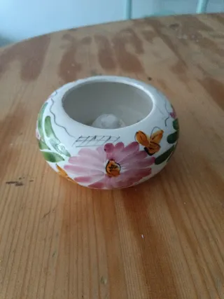 Cenicero Vintage Cerámica Flores
