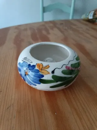 Cenicero Vintage Cerámica Flores