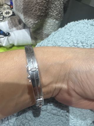 Pulsera oro blanco 5 diamantes talla brillante