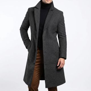 Abrigo gris oscuro, talla M pequeña