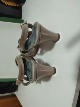 Zapatos de fiesta Azur's mujer beige/dorado