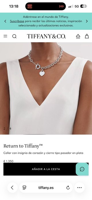 Collar Tiffany & Co. Return to New York