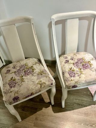 Juego de 4 sillas de comedor blancas