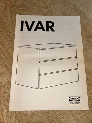 Cómoda de madera de 3 cajones IKEA IVAR