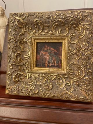 2 Cuadros Óleo Marco Dorado