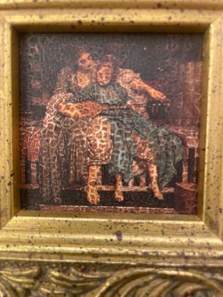 2 Cuadros Óleo Marco Dorado