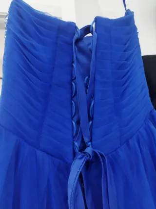 Vestido de 15 años azul y plateado