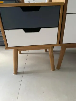 Lote Muebles Habitación Madera y Gris