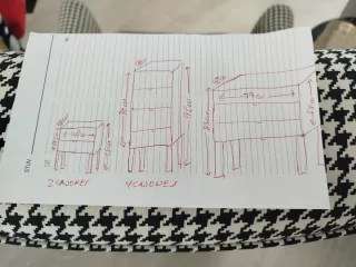 Lote Muebles Habitación Madera y Gris