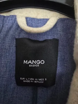 Abrigo Mango Lana Talla L Beige