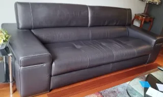 Sofá Natuzzi de Piel Marrón