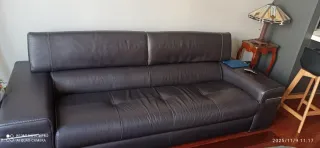 Sofá Natuzzi de Piel Marrón