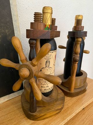 Botelleros madera estilo náutico militar