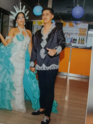 Traje Gitano Novio Negro y Plata