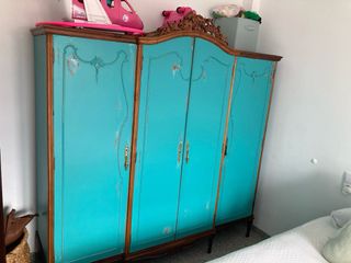 Armario restaurado madera verde