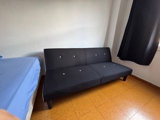 Sofá Cama Negro Tela