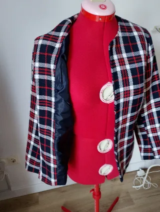 Chaqueta cuadros azul y rojo