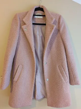 Abrigo rosa mezcla lana
