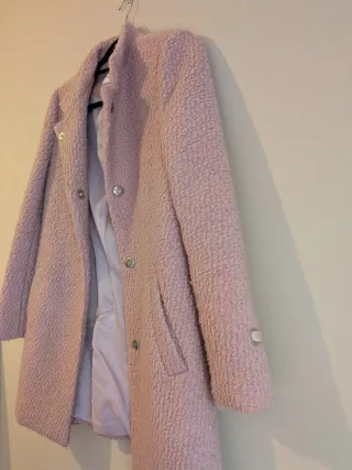 Abrigo rosa mezcla lana